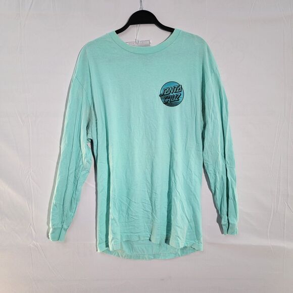 Santa Cruz Turquoise Shirt Long Sleeve Crew Neck Small Front Graphic Size S - Picture 2 of 8